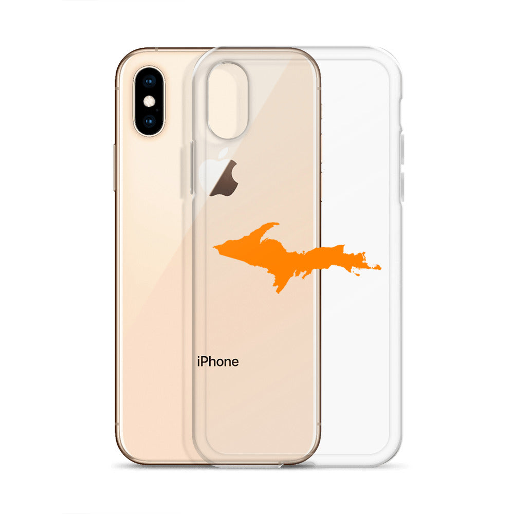 Michigan Upper Peninsula Clear iPhone Case (w/ Orange UP Outline)