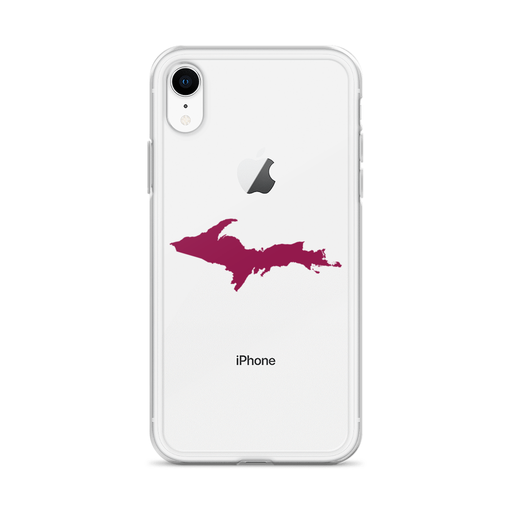 Michigan Upper Peninsula Clear iPhone Case (w/ Ruby Red UP Outline)