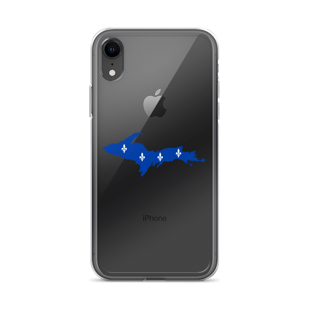 Michigan Upper Peninsula Clear iPhone Case (w/ UP Quebec Flag Outline)