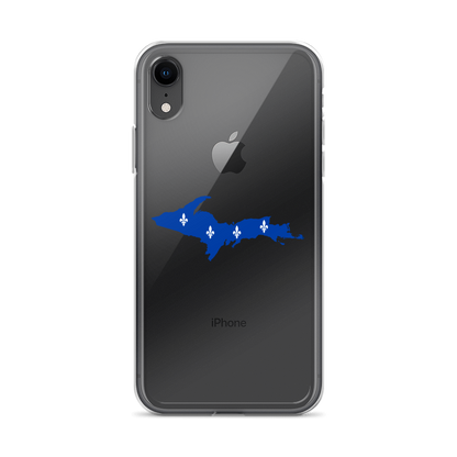 Michigan Upper Peninsula Clear iPhone Case (w/ UP Quebec Flag Outline)