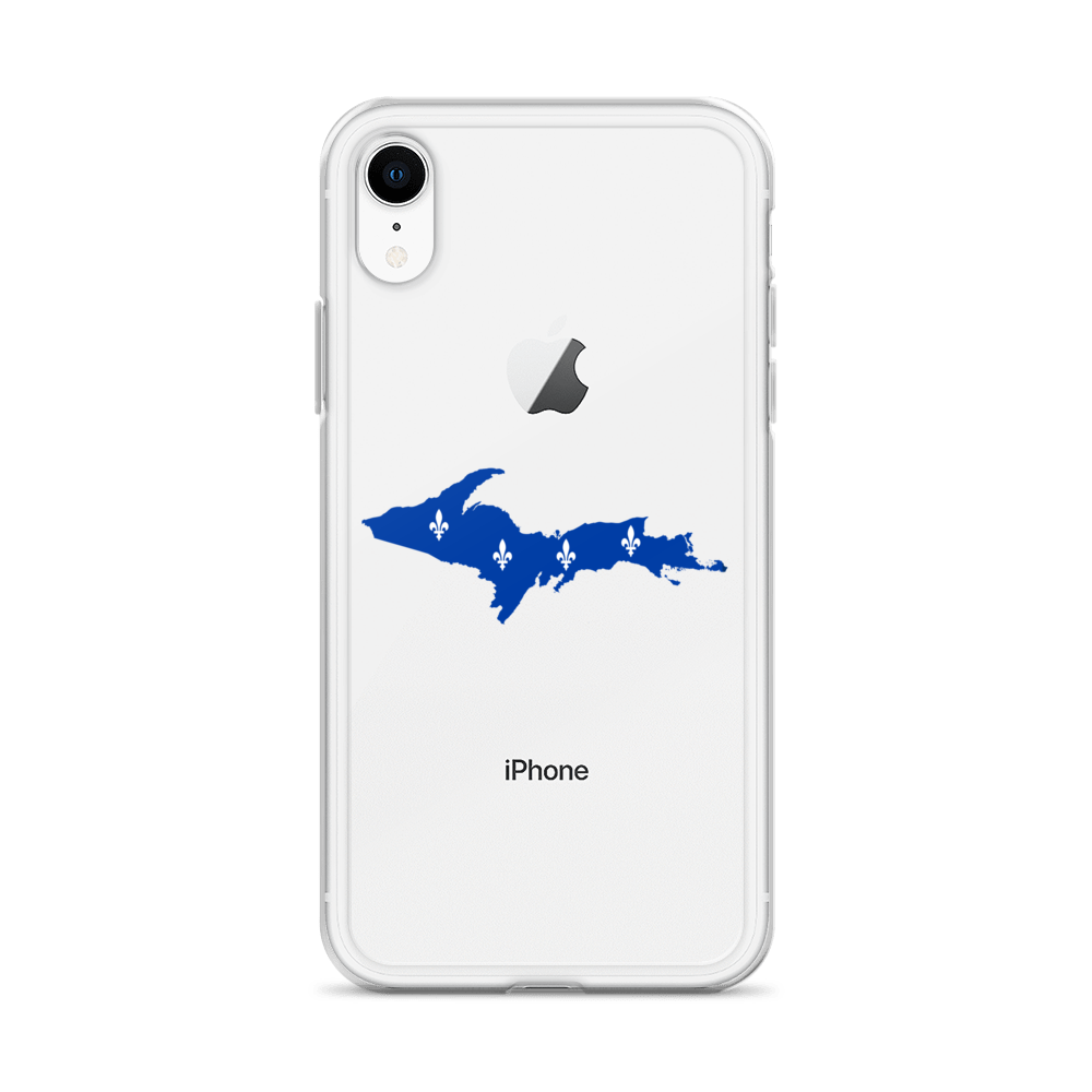 Michigan Upper Peninsula Clear iPhone Case (w/ UP Quebec Flag Outline)