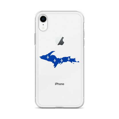 Michigan Upper Peninsula Clear iPhone Case (w/ UP Quebec Flag Outline)