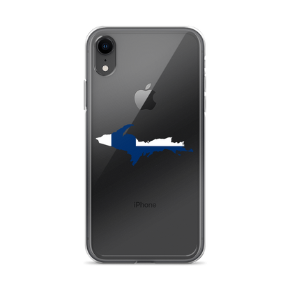 Michigan Upper Peninsula Clear iPhone Case (w/ UP Finland Flag Outline)