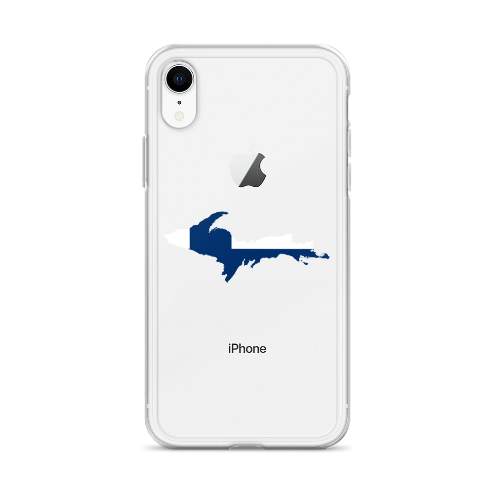 Michigan Upper Peninsula Clear iPhone Case (w/ UP Finland Flag Outline)