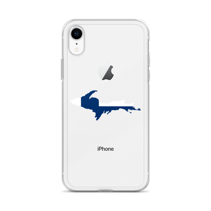 Michigan Upper Peninsula Clear iPhone Case (w/ UP Finland Flag Outline)