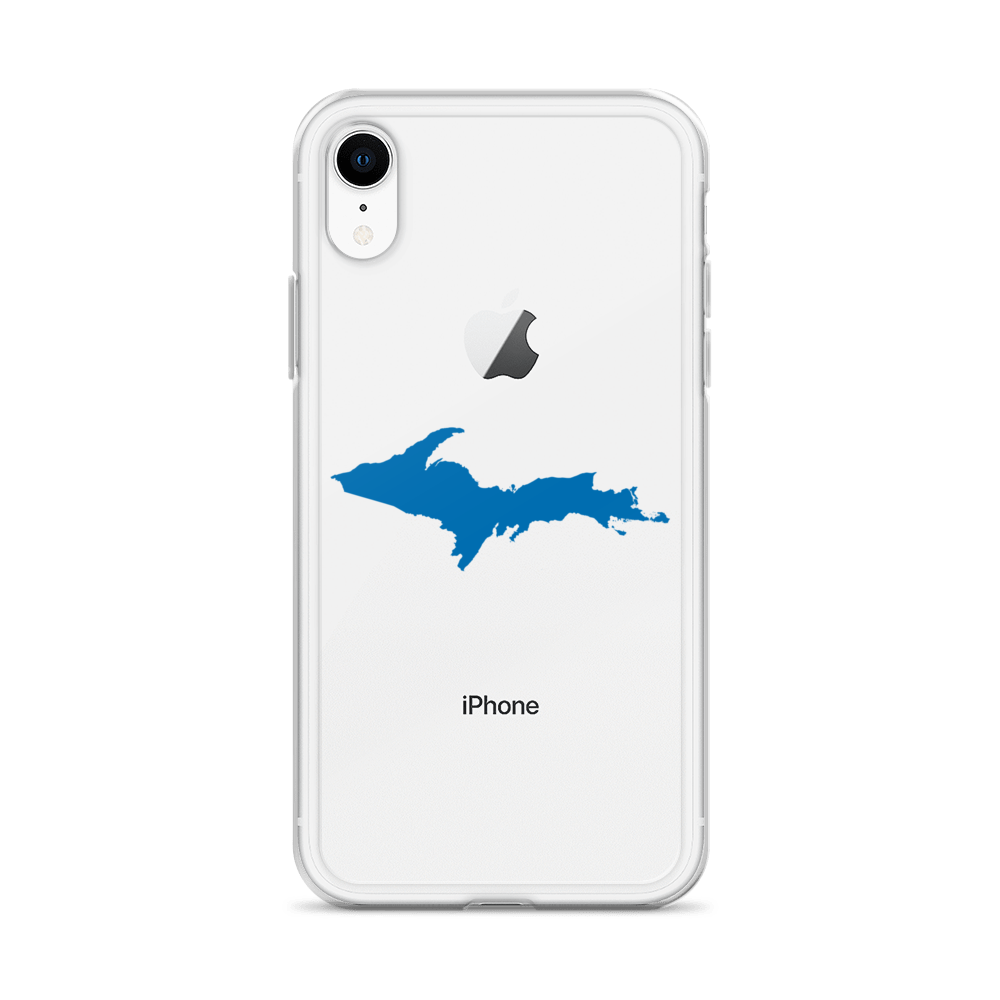 Michigan Upper Peninsula Clear iPhone Case (w/ Azure UP Outline)