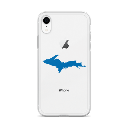 Michigan Upper Peninsula Clear iPhone Case (w/ Azure UP Outline)