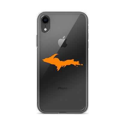 Michigan Upper Peninsula Clear iPhone Case (w/ Orange UP Outline)