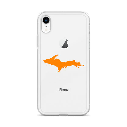 Michigan Upper Peninsula Clear iPhone Case (w/ Orange UP Outline)