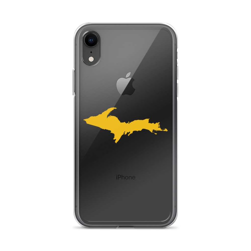 Michigan Upper Peninsula Clear iPhone Case (w/ Gold UP Outline)