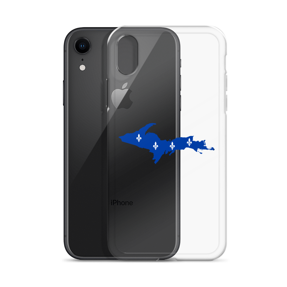 Michigan Upper Peninsula Clear iPhone Case (w/ UP Quebec Flag Outline)