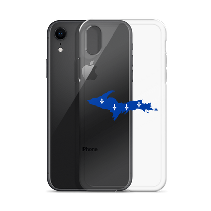 Michigan Upper Peninsula Clear iPhone Case (w/ UP Quebec Flag Outline)