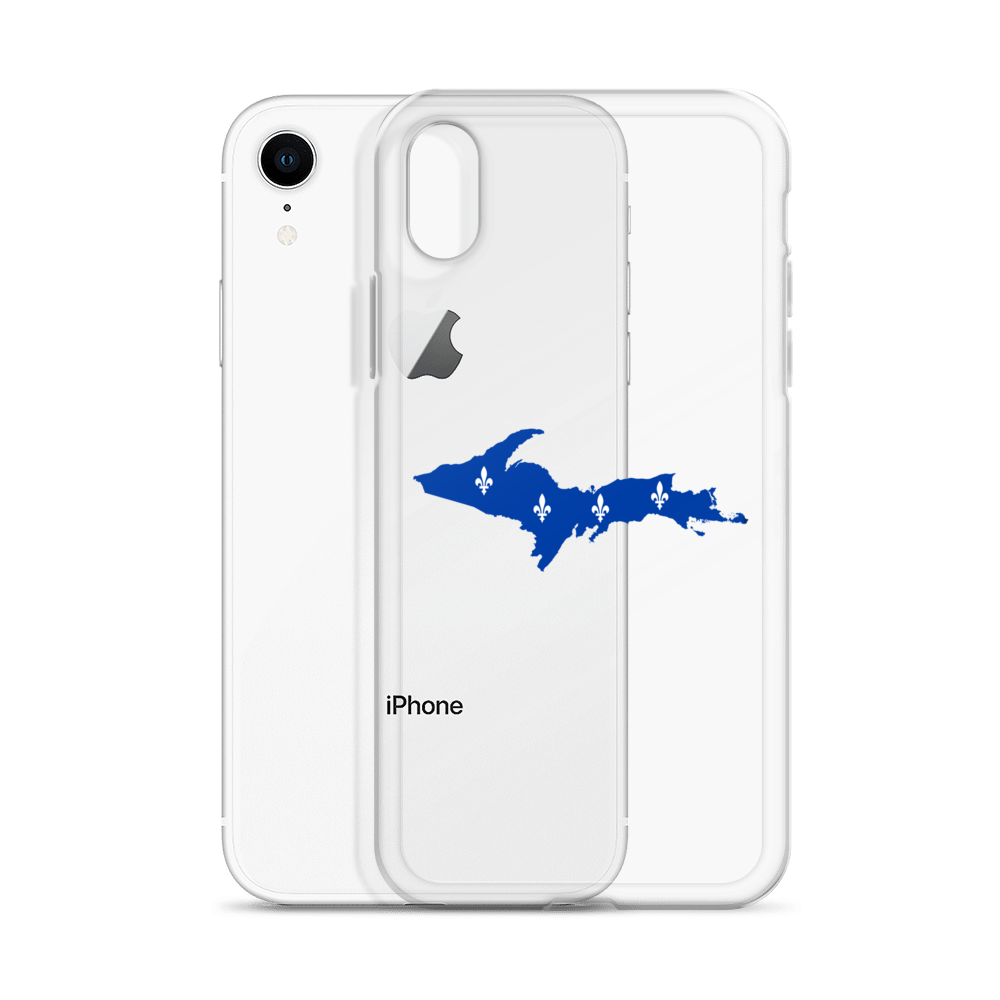 Michigan Upper Peninsula Clear iPhone Case (w/ UP Quebec Flag Outline)