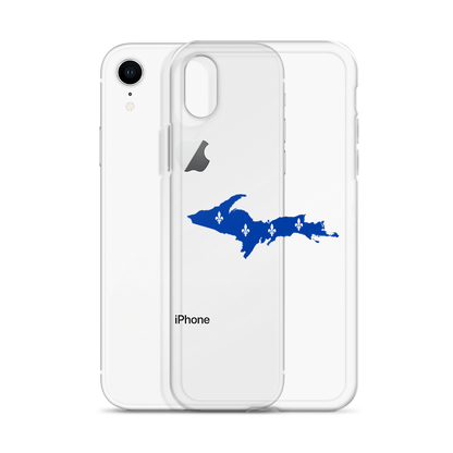 Michigan Upper Peninsula Clear iPhone Case (w/ UP Quebec Flag Outline)