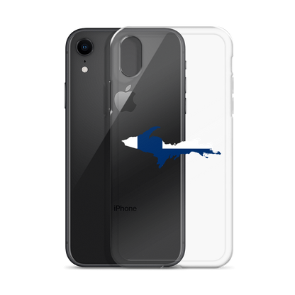 Michigan Upper Peninsula Clear iPhone Case (w/ UP Finland Flag Outline)