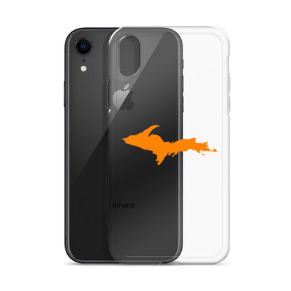 Michigan Upper Peninsula Clear iPhone Case (w/ Orange UP Outline)