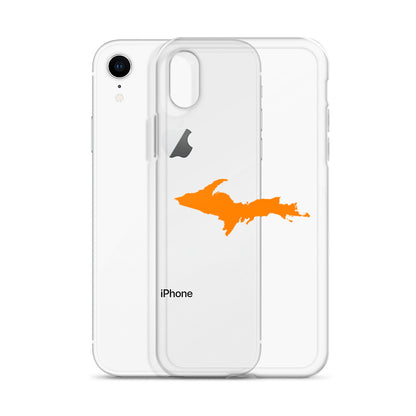 Michigan Upper Peninsula Clear iPhone Case (w/ Orange UP Outline)