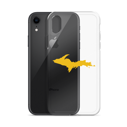 Michigan Upper Peninsula Clear iPhone Case (w/ Gold UP Outline)