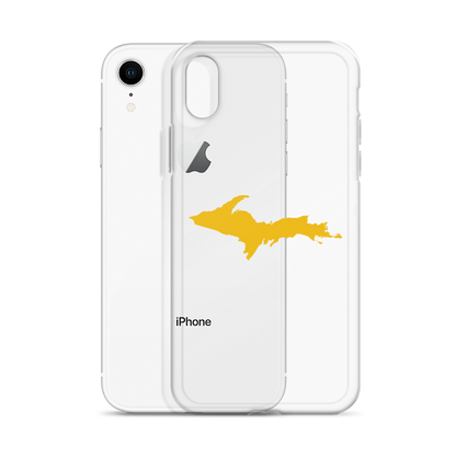 Michigan Upper Peninsula Clear iPhone Case (w/ Gold UP Outline)