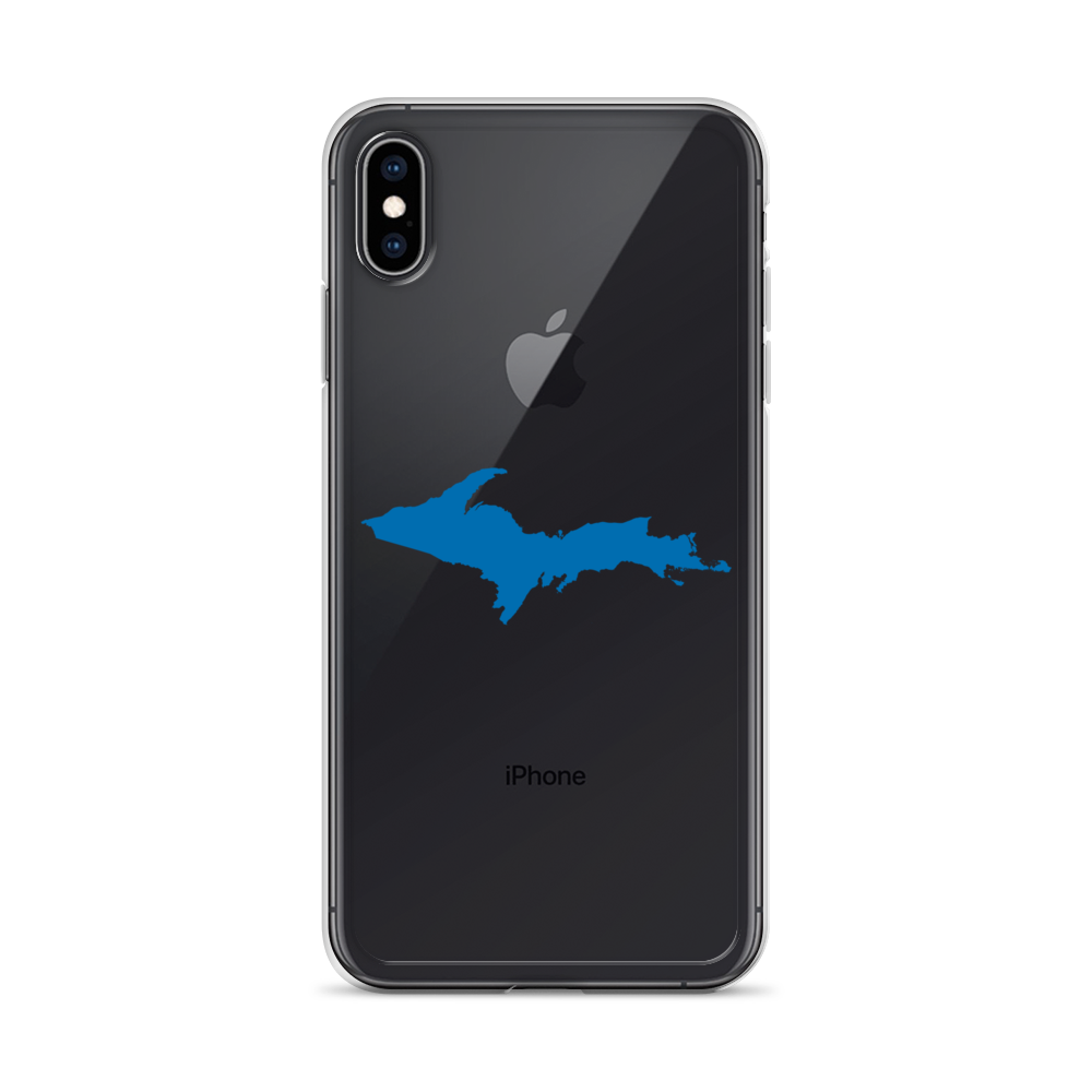 Michigan Upper Peninsula Clear iPhone Case (w/ Azure UP Outline)