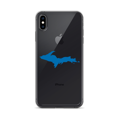 Michigan Upper Peninsula Clear iPhone Case (w/ Azure UP Outline)