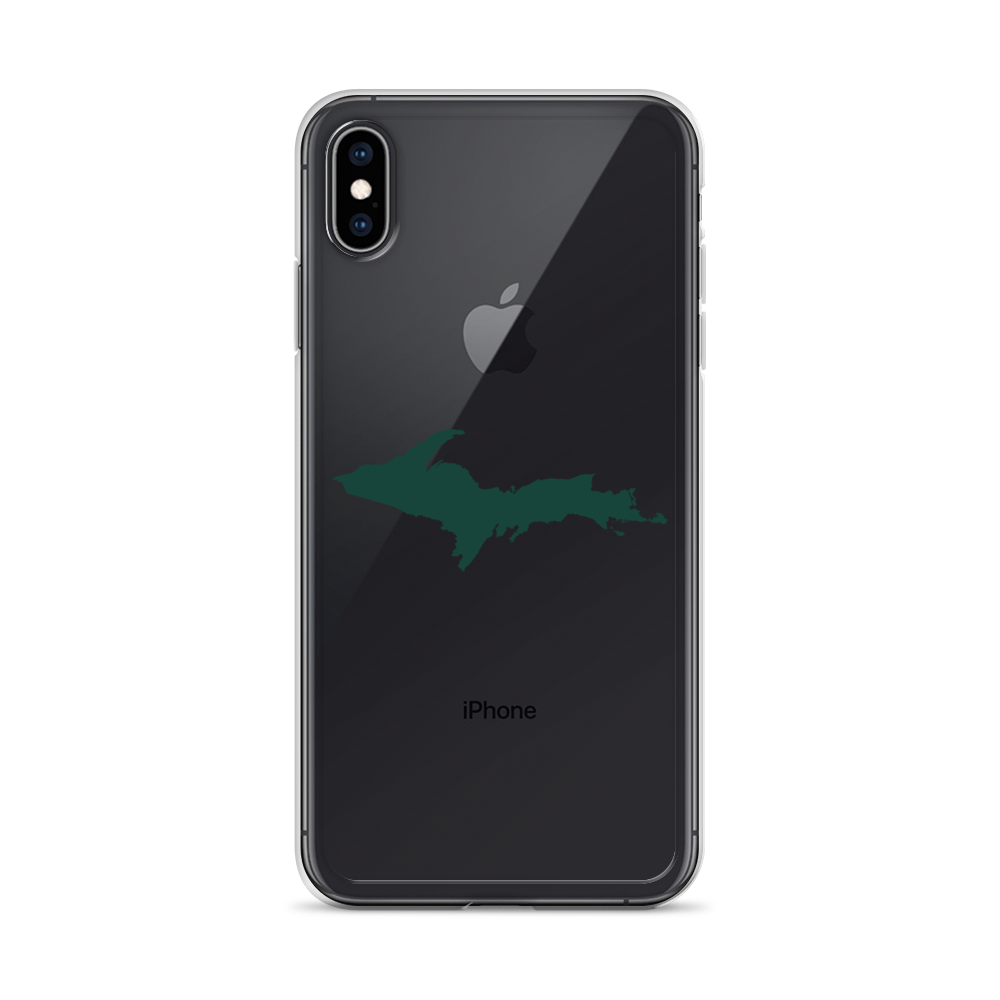 Michigan Upper Peninsula Clear iPhone Case (w/ Green UP Outline)