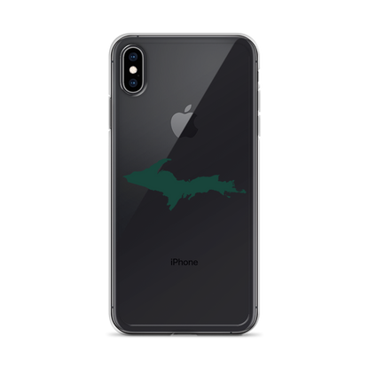 Michigan Upper Peninsula Clear iPhone Case (w/ Green UP Outline)