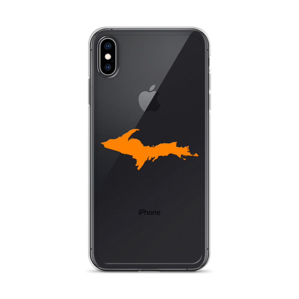 Michigan Upper Peninsula Clear iPhone Case (w/ Orange UP Outline)