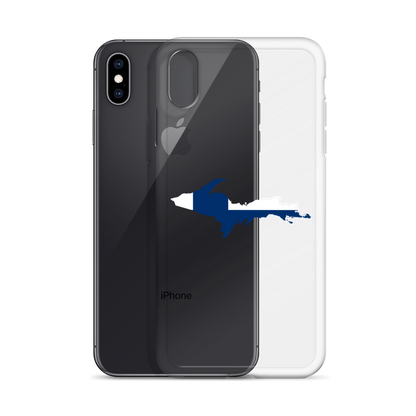 Michigan Upper Peninsula Clear iPhone Case (w/ UP Finland Flag Outline)