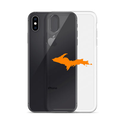 Michigan Upper Peninsula Clear iPhone Case (w/ Orange UP Outline)