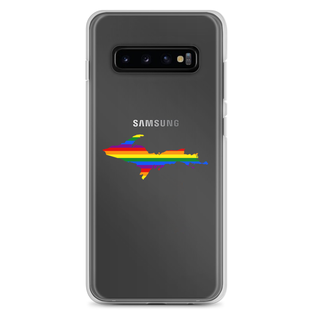 Michigan Upper Peninsula Clear Phone Case (w/ UP Pride Flag Outline) | Samsung Android