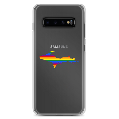 Michigan Upper Peninsula Clear Phone Case (w/ UP Pride Flag Outline) | Samsung Android