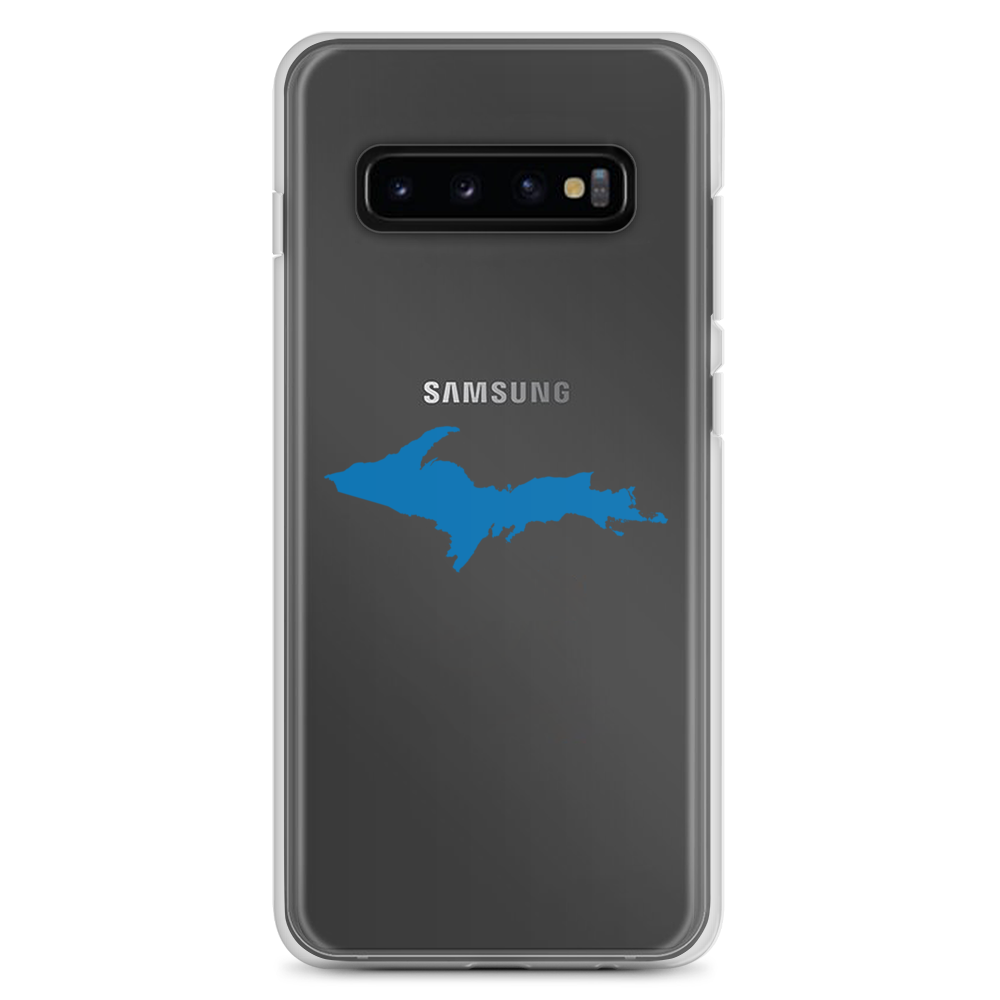 Michigan Upper Peninsula Clear Phone Case (w/ Azure UP Outline) | Samsung Android