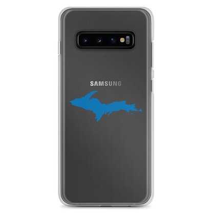 Michigan Upper Peninsula Clear Phone Case (w/ Azure UP Outline) | Samsung Android