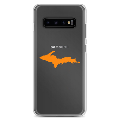 Michigan Upper Peninsula Clear Phone Case (w/ Orange UP Outline) | Samsung Android