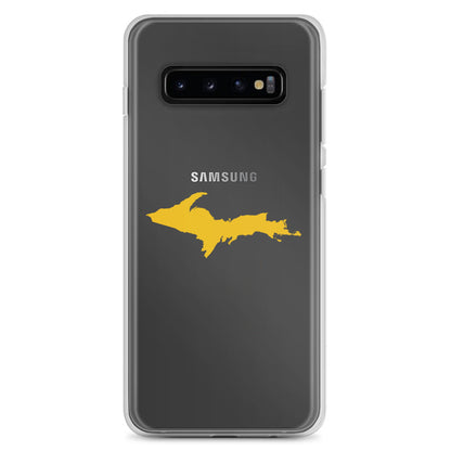 Michigan Upper Peninsula Clear Phone Case (w/ Gold UP Outline) | Samsung Android