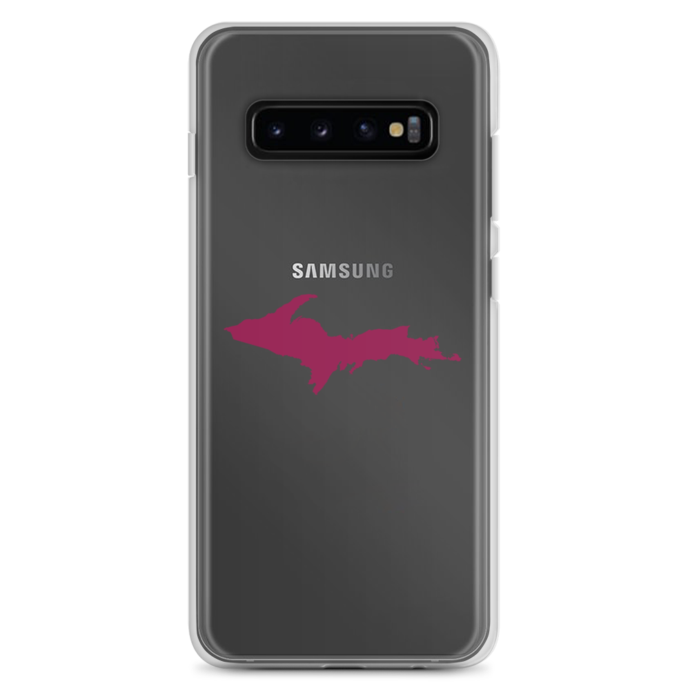 Michigan Upper Peninsula Clear Phone Case (w/ Ruby Red UP Outline) | Samsung Android