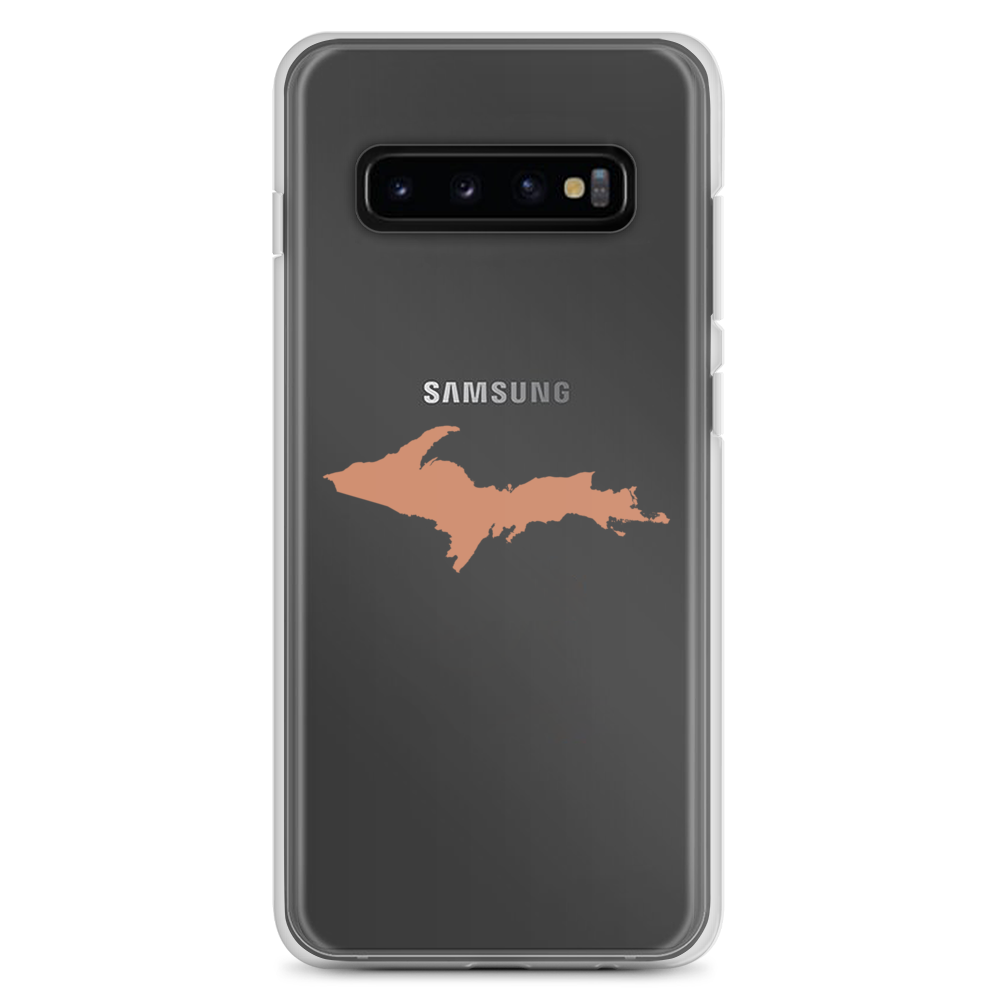 Michigan Upper Peninsula Clear Phone Case (w/ Copper Color UP Outline) | Samsung Android