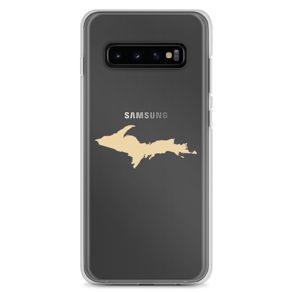 Michigan Upper Peninsula Clear Phone Case (w/ Maple Color UP Outline) | Samsung Android