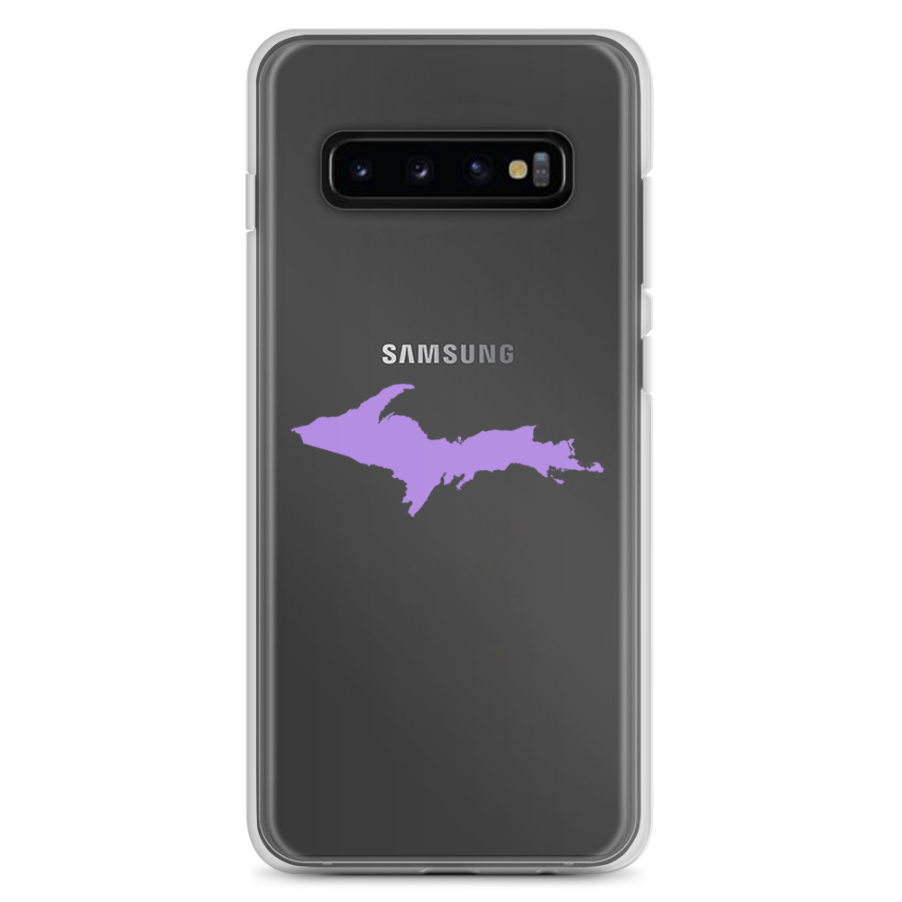 Michigan Upper Peninsula Clear Phone Case (w/ Lavender UP Outline) | Samsung Android