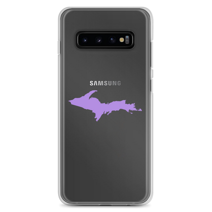 Michigan Upper Peninsula Clear Phone Case (w/ Lavender UP Outline) | Samsung Android