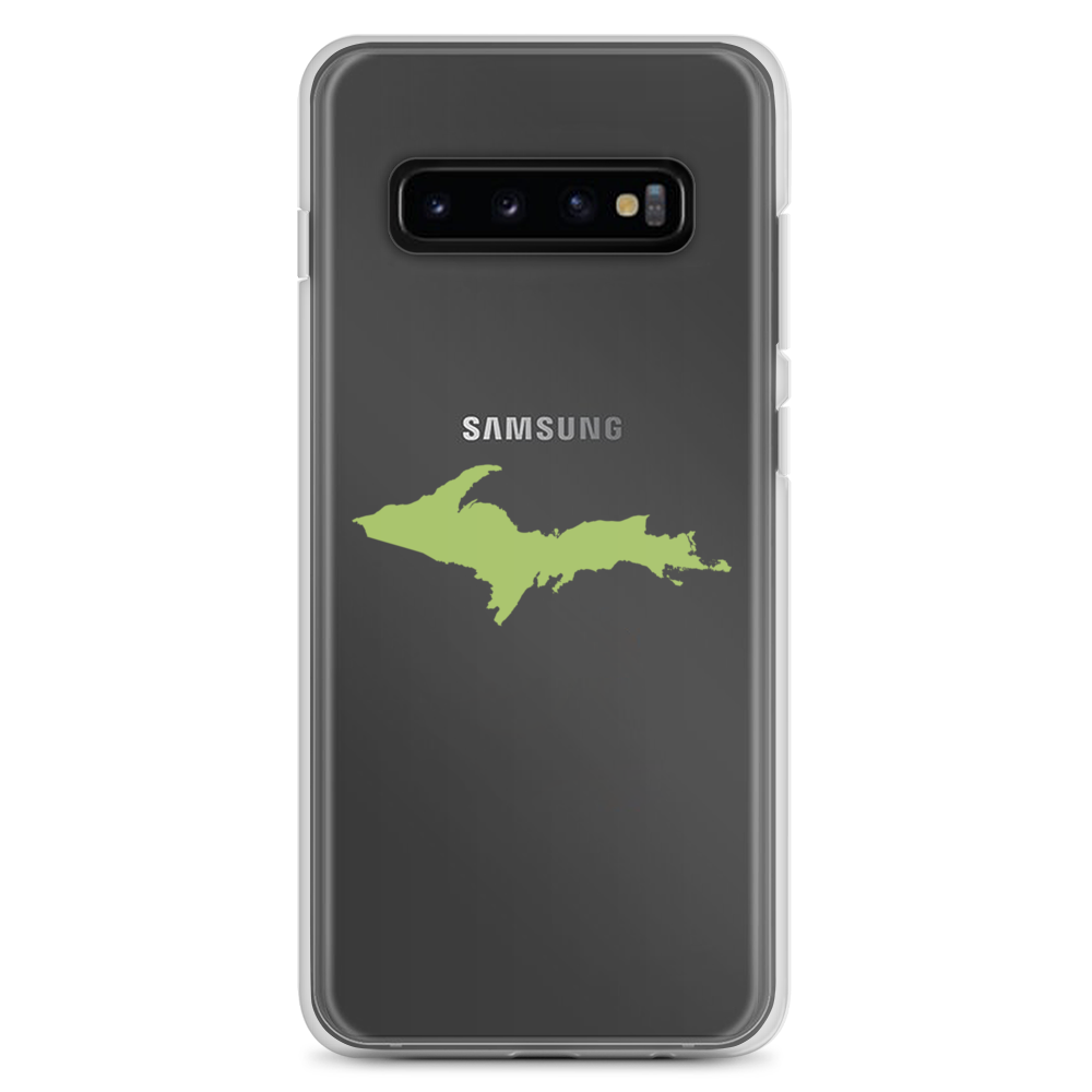 Michigan Upper Peninsula Clear Phone Case (w/ Gooseberry Green UP Outline) | Samsung Android