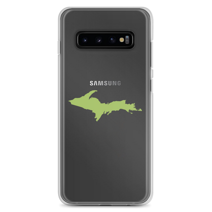 Michigan Upper Peninsula Clear Phone Case (w/ Gooseberry Green UP Outline) | Samsung Android