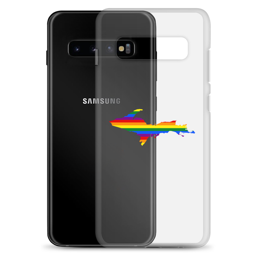 Michigan Upper Peninsula Clear Phone Case (w/ UP Pride Flag Outline) | Samsung Android