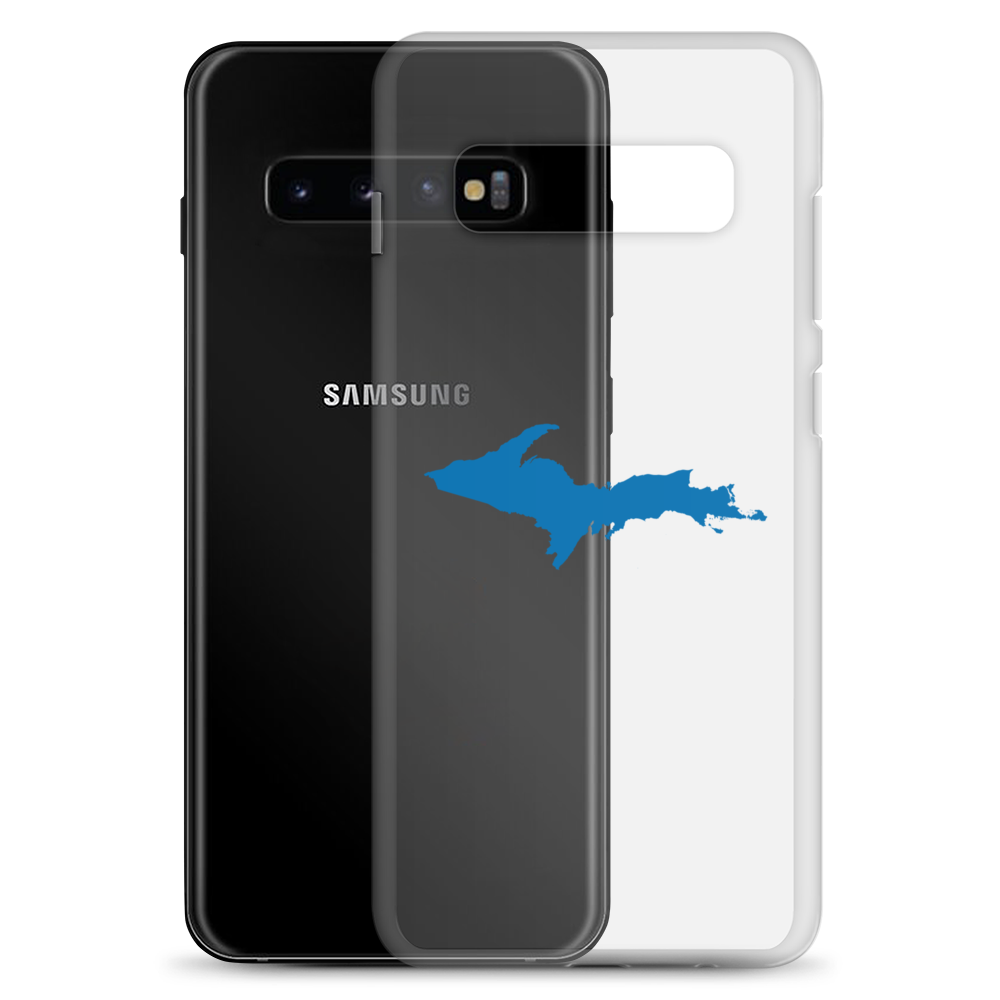 Michigan Upper Peninsula Clear Phone Case (w/ Azure UP Outline) | Samsung Android