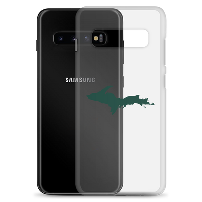 Michigan Upper Peninsula Clear Phone Case (w/ UP Green Outline) | Samsung Android