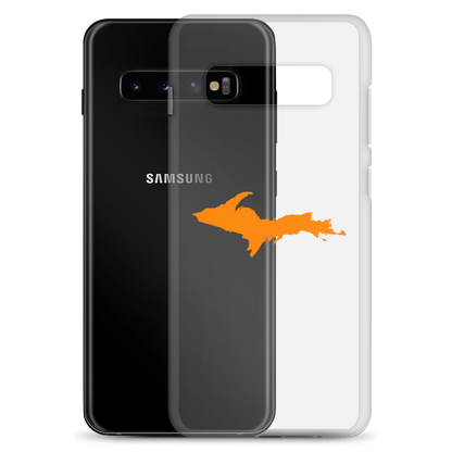 Michigan Upper Peninsula Clear Phone Case (w/ Orange UP Outline) | Samsung Android