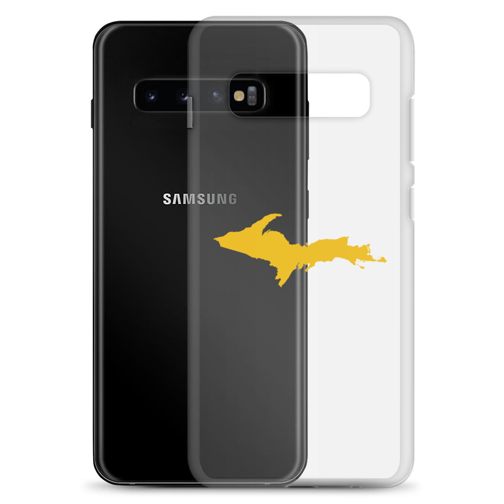 Michigan Upper Peninsula Clear Phone Case (w/ Gold UP Outline) | Samsung Android