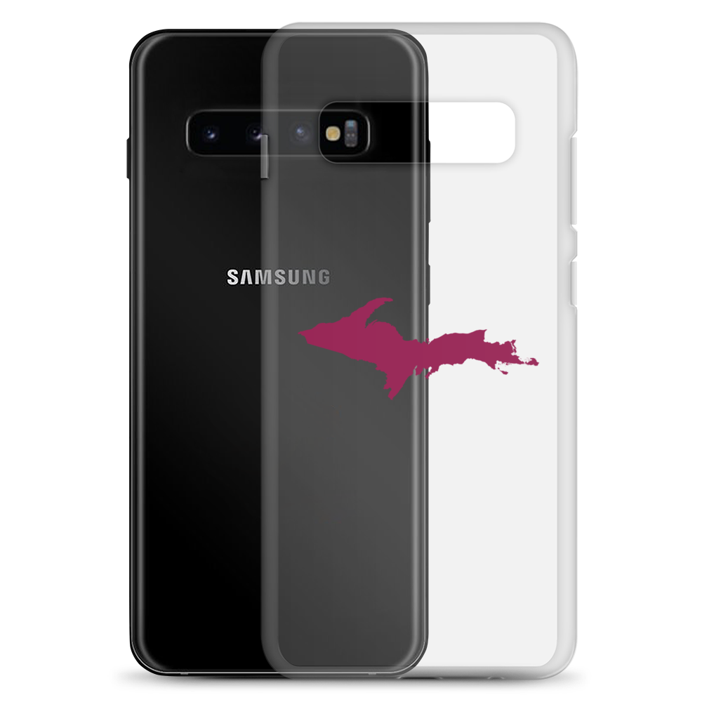 Michigan Upper Peninsula Clear Phone Case (w/ Ruby Red UP Outline) | Samsung Android