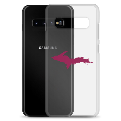 Michigan Upper Peninsula Clear Phone Case (w/ Ruby Red UP Outline) | Samsung Android